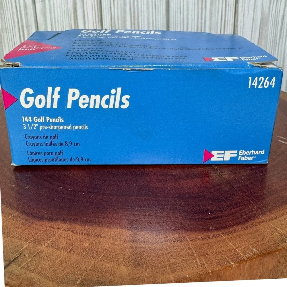 Eberhard Faber Golf Pencils 144 Count Pre-Sharpened‎ Yellow 3.5 Inch Bulk 14264